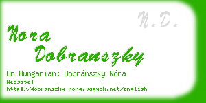 nora dobranszky business card