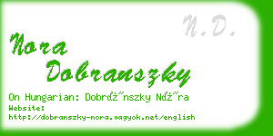 nora dobranszky business card